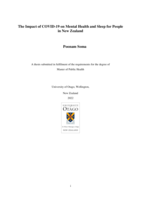 The Impact of COVID-19 on Mental Health and Sleep for People in New Zealand
