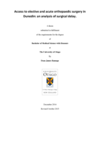 Access to elective and acute orthopaedic surgery in Dunedin: an analysis of surgical delay