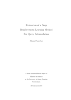 Evaluation of a Deep Reinforcement Learning Method For Query Reformulation