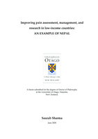 Improving pain assessment, management, and research in low-income countries: An example of Nepal