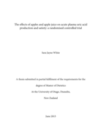 The effects of apples and apple juice on acute plasma uric acid production and satiety: a randomised controlled trial
