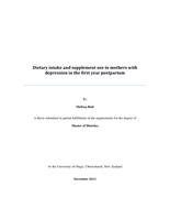Dietary Intake and supplement use in mothers with depression in the first year postpartum