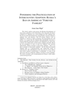 Pondering the politicization of intercountry adoption: Russia's ban on American "forever families"