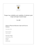 Torque it up: reliability and variability of isokinetic peak torque and angle of peak torque