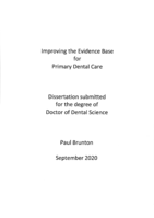 Improving the Evidence Base for Primary Dental Care