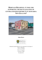 Heritage Buildings: A Tool for Supporting the Revitalisation of Central Business Districts in Aotearoa New Zealand?