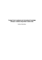 Foreign Direct Investment and International Knowledge Diffusion: Evidence Using Patent Citation Data