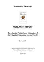 Investigating Peptide-based Modulators of the Ubiquitin Conjugating Enzyme Ube2R1