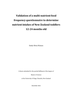 Validation of a multi-nutrient food frequency questionnaire to determine nutrient intakes of New Zealand toddlers 12-24 months old