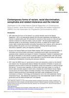Contemporary Forms of Racism, Racial Discrimination, Xenophobia and Related Intolerance and the Internet
