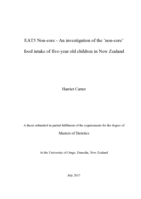EAT5 Non-core - An investigation of the 'non-core' food intake of five-year old children in New Zealand