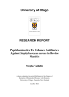 Peptidomimetics To Enhance Antibiotics Against Staphylococcus aureus in Bovine Mastitis