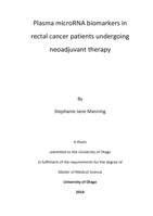 Plasma microRNA biomarkers in rectal cancer patients undergoing neoadjuvant therapy
