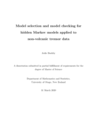 Model selection and model checking for hidden Markov models applied to non-volcanic tremor data