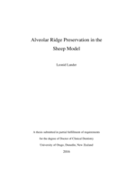 Alveolar Ridge Preservation in the Sheep Model
