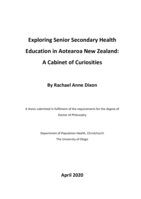 Exploring senior secondary health education in Aotearoa New Zealand: A cabinet of curiosities