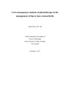 Cost consequences analysis of physiotherapy in the management of hip or knee osteoarthritis