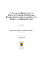 Constraining elemental and isotopic proxies in South Island rivers for the assessment of Earth's carbon and climate cycles