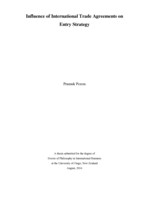 Influence of International Trade Agreements on Entry Strategy