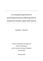 A conceptual exploration of psychological distress following mild to moderate traumatic upper limb injuries