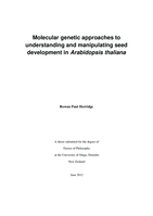 Molecular genetic approaches to understanding and manipulating seed development in Arabidopsis thaliana