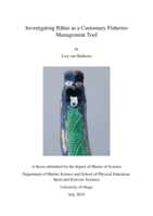 Investigating Rāhui as a Customary Fisheries Management Tool