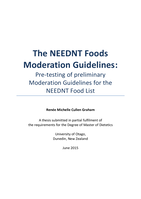 The NEEDNT Foods Moderation Guidelines: Pre-testing of preliminary Moderation Guidelines for the NEEDNT Food List
