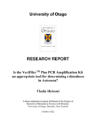 Is the VeriFilerTM Plus PCR Amplification Kit an appropriate tool for determining relatedness in Aotearoa?