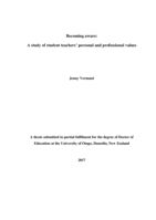 Becoming aware: A study of student teachers' personal and professional values