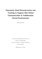 Volumetric Hand Reconstruction and Tracking to Support Non-Verbal Communication in Collaborative Virtual Environments