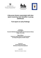 Lifecourse factors associated with time spent receiving main benefits in young adulthood: Full report on early findings