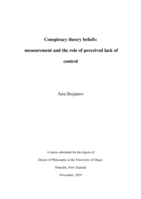 Conspiracy theory beliefs: measurement and the role of perceived lack of control