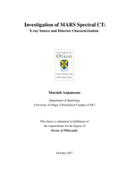 Investigation of MARS Spectral CT: X-ray Source and Detector Characterization