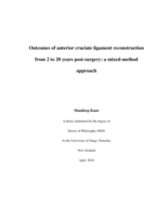 Outcomes of anterior cruciate ligament reconstruction from 2 to 20 years post-surgery: a mixed-method approach