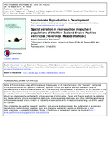 Spatial variation in reproduction in southern populations of the New Zealand bivalve Paphies ventricosa (Veneroida: Mesodesmatidae)