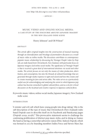 Music Video and Online Social Media: A Case Study of the Discourse Around Japanese Imagery in the New Zealand Indie Scene