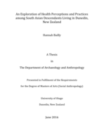 An Exploration of Health Perceptions and Practices among South Asian Descendants Living in Dunedin, New Zealand