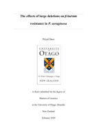 The effects of large deletions on beta-lactam resistance in Pseudomonas aeruginosa