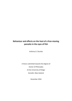 Behaviour and effects on the host of a free-moving parasite in the eyes of fish