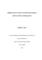 Building Nature of Science:Professional development model to enhance teaching practice