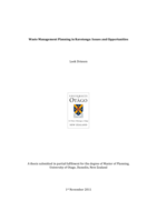 Waste Management Planning in Rarotonga: Issues and Opportunities