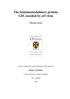 The immunomodulatory protein, GIF, encoded by orf virus