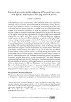 Literary cartography and the collecting of place and experience, with specific reference to collecting Arthur Ransome