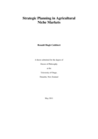 Strategic Planning in Agricultural Niche Markets