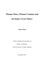 Thomas More, Thomas Cranmer and the King’s Great Matter