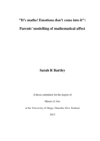 "It's maths! Emotions don't come into it": Parents' modelling of mathematical affect