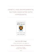 Genetic and environmental factors associated with hypodontia