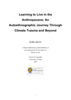 Learning to Live in the Anthropocene: An Autoethnographic Journey Through Climate Trauma and Beyond