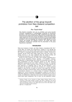The Abolition of the Group Boycott Prohibition from New Zealand Competition Law
