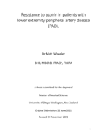 Resistance to aspirin in patients with lower extremity peripheral artery disease (PAD).
